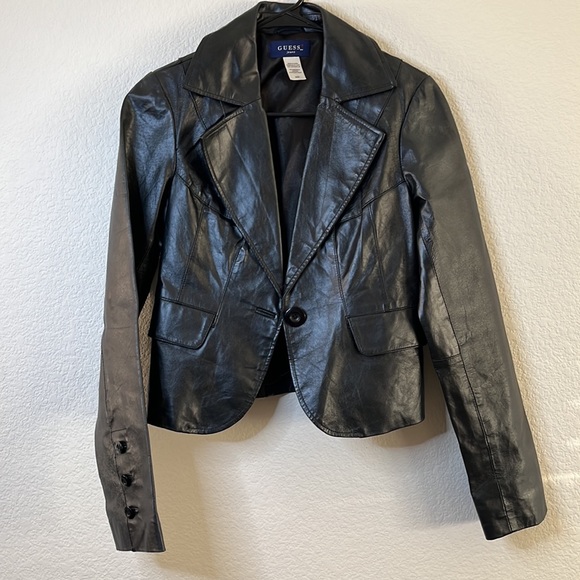 Guess Leather Jacket size M - Picture 2 of 6
